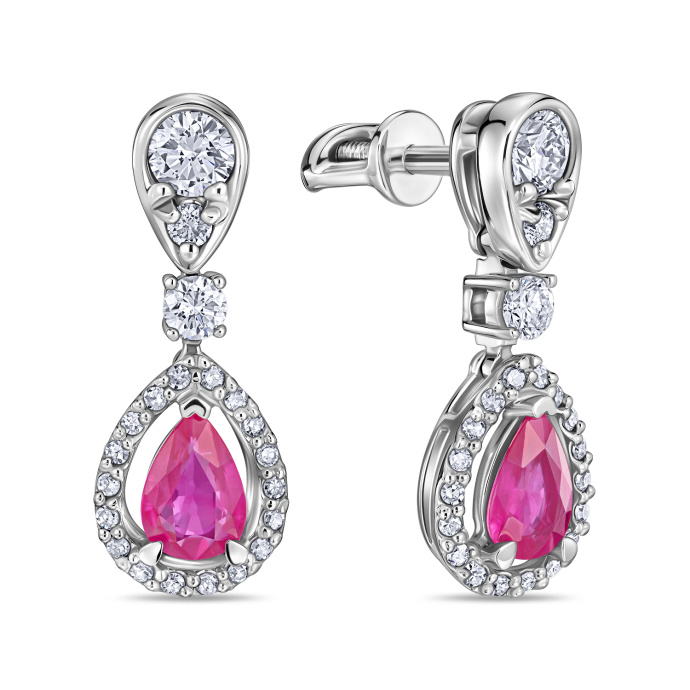 Серьги с бриллиантами и рубинами - фото 1 Серьги с бриллиантами и рубинами - фото 1