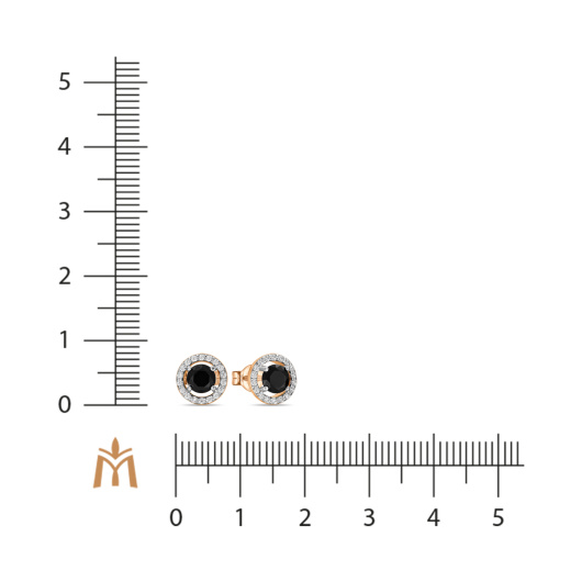 Серьги с ониксами и фианитами