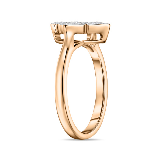 Кольцо с бриллиантами и перламутром