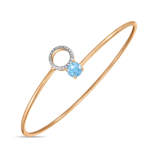 Браслет жесткий с топазом и бриллиантами