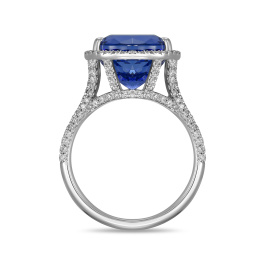 Кольцо с бриллиантами и танзанитом