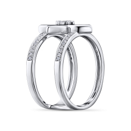 Кольцо с бриллиантами и перламутром