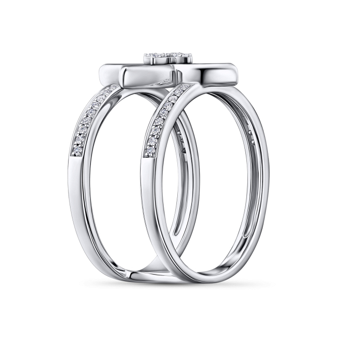 Кольцо с бриллиантами и перламутром - фото 2