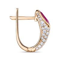 Серьги с бриллиантами и рубинами - фото 2