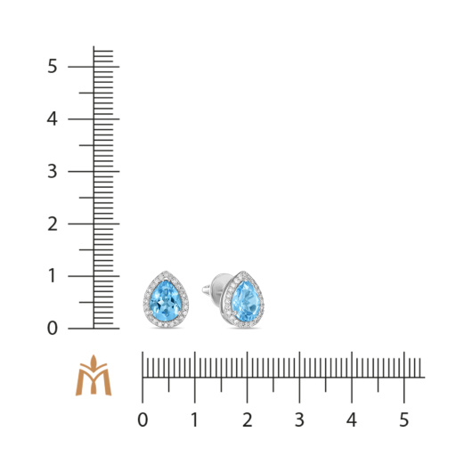 Серьги с топазами и бриллиантами