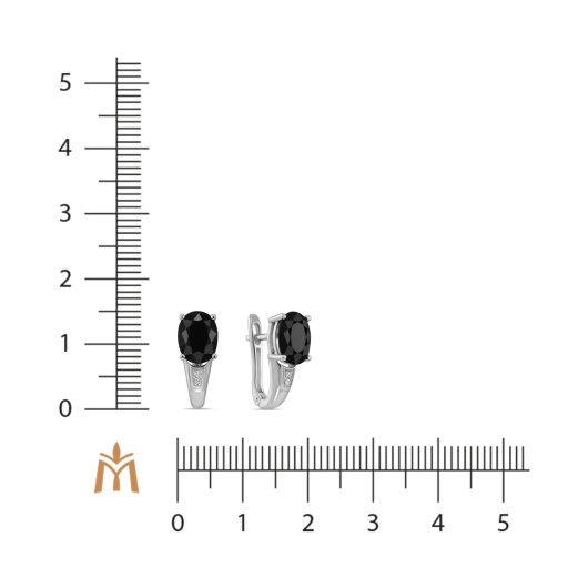 Серьги с бриллиантами и цветными сапфирами