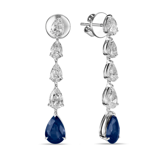 Серьги с бриллиантами и сапфирами