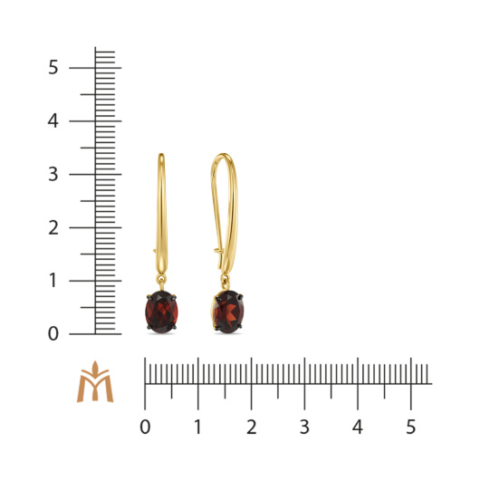 Серьги с гранатом