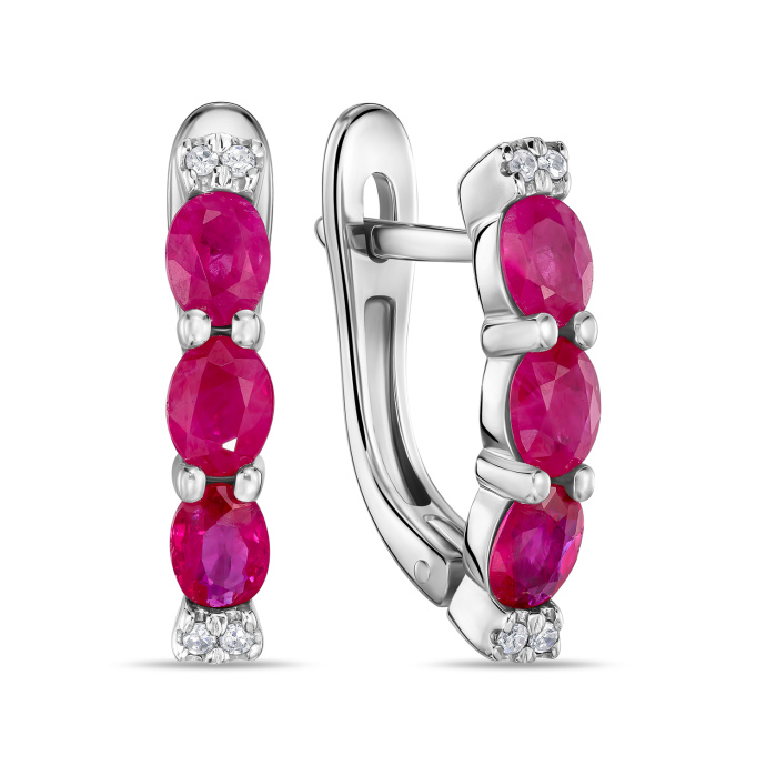 Серьги с бриллиантами и рубинами - фото 1 Серьги с бриллиантами и рубинами - фото 1