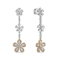 Серьги с бриллиантами и цветными бриллиантами - фото 1 Серьги с бриллиантами и цветными бриллиантами - фото 1