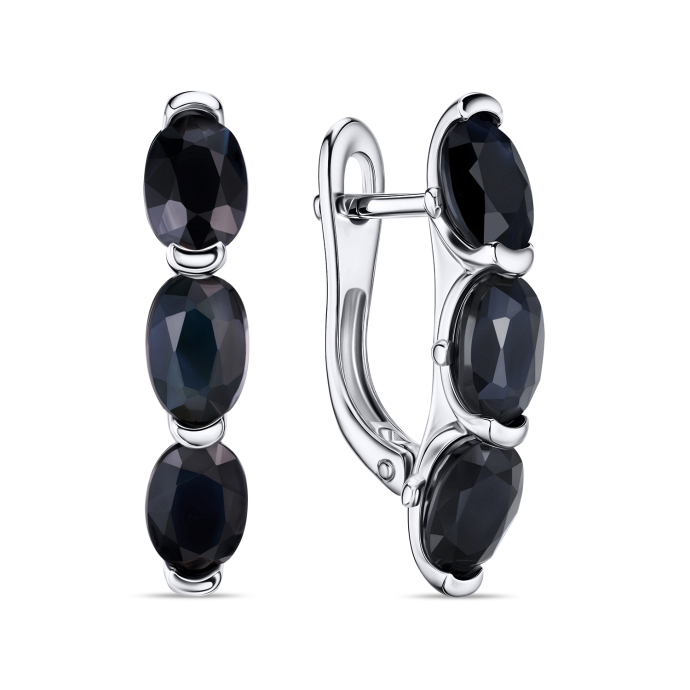 Серьги с цветными сапфирами - фото 1