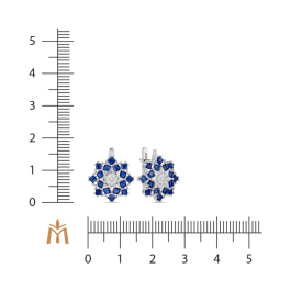 Серьги с бриллиантами и сапфирами