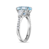 Кольцо с аквамарином и бриллиантами - фото 2