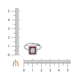 Кольцо с бриллиантами и рубинами