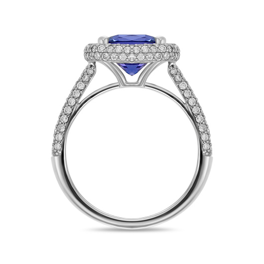 Кольцо с бриллиантами и танзанитом