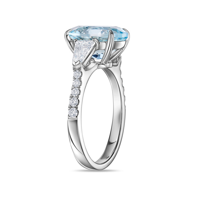Кольцо с аквамарином и бриллиантами - фото 2