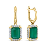 Серьги с агатами и фианитами - фото 1 Серьги с агатами и фианитами - фото 1