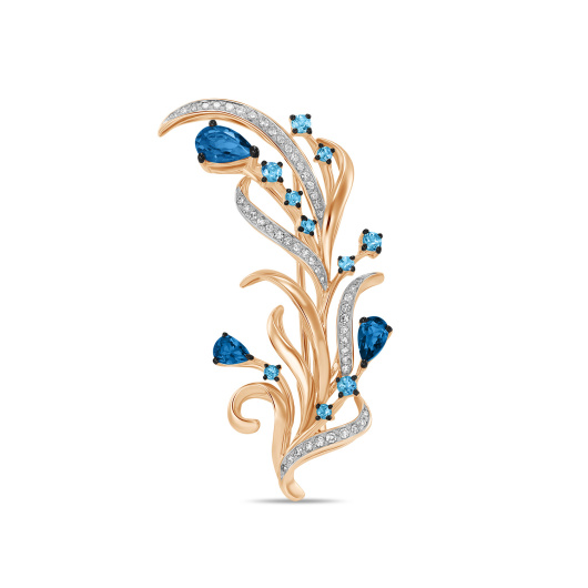 Брошь с топазами и бриллиантами