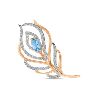 Брошь с топазом и фианитами - фото 1 Брошь с топазом и фианитами - фото 1