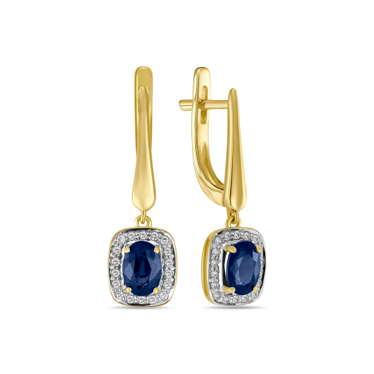 Серьги с бриллиантами и сапфирами