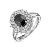 Кольцо с бриллиантами и цветными сапфирами - фото 1