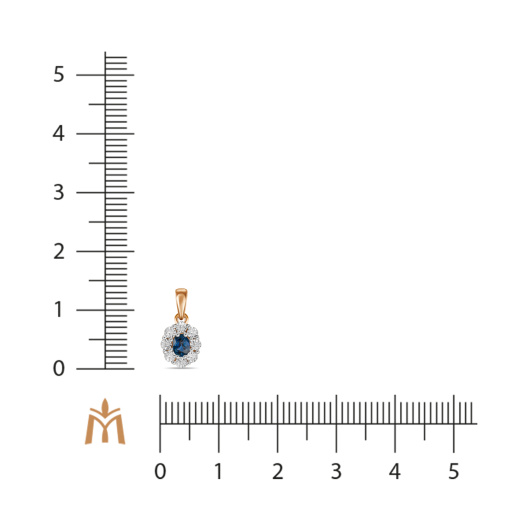 Подвеска с бриллиантами и сапфиром