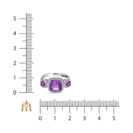 Кольцо с аметистами и бриллиантами