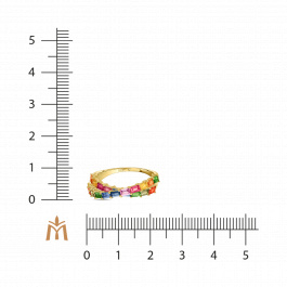 Кольцо с сапфирами, гранатами и цветными сапфирами