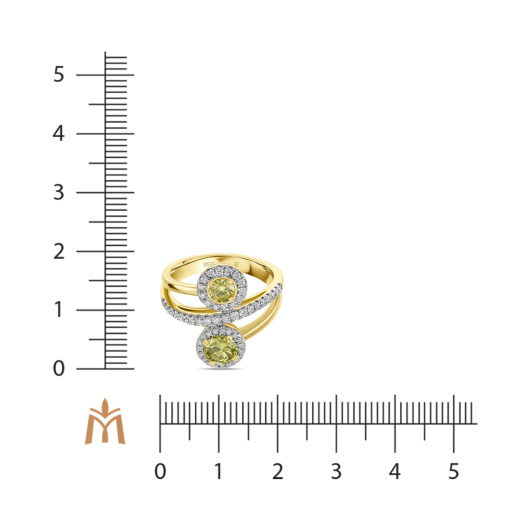 Кольцо с бриллиантами и облагороженными бриллиантами