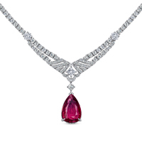 Колье с бриллиантами и рубином - фото 1 Колье с бриллиантами и рубином - фото 1