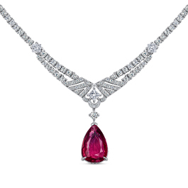 Колье с бриллиантами и рубином