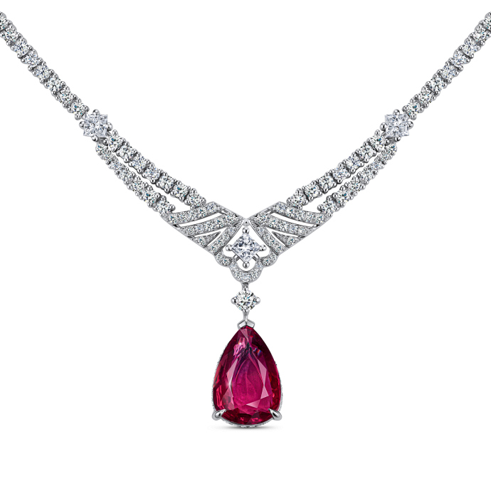 Колье с бриллиантами и рубином - фото 1 Колье с бриллиантами и рубином - фото 1