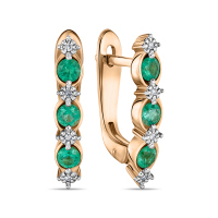 Серьги с бриллиантами и изумрудами - фото 1