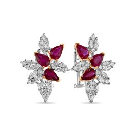 Серьги с бриллиантами и рубинами