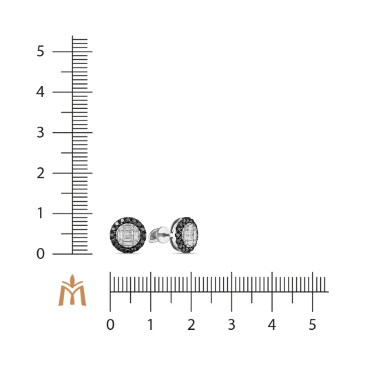 Серьги с бриллиантами и облагороженными бриллиантами