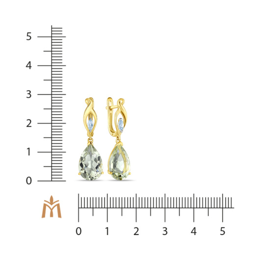 Серьги с аметистами и топазами