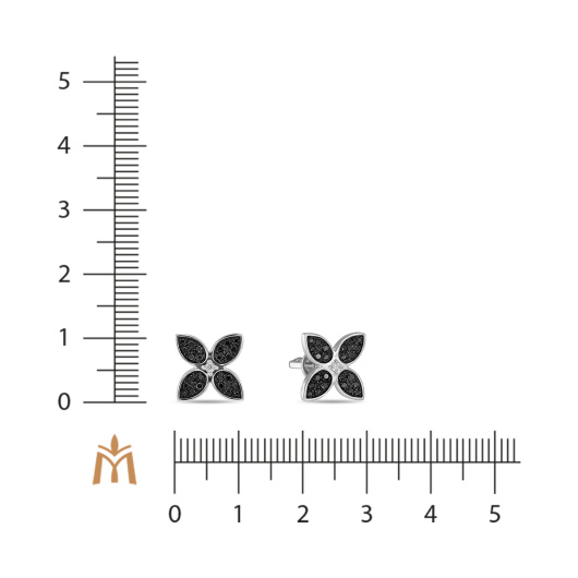 Серьги с бриллиантами и облагороженными бриллиантами