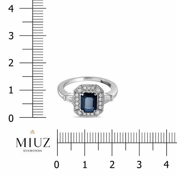 Кольцо c бриллиантами и сапфиром R169-TRG170001SA - Фото 2
