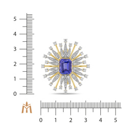 Брошь с бриллиантами и танзанитом