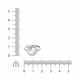 Кольцо с перламутром и фианитами