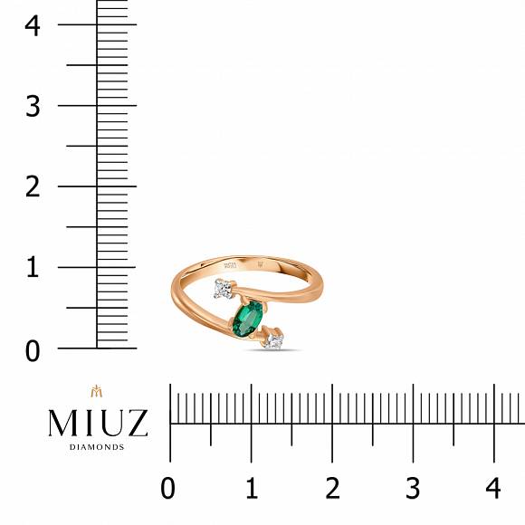 Кольцо с выращенным сапфиром и фианитами R01-A0048ES-Z - Фото 2