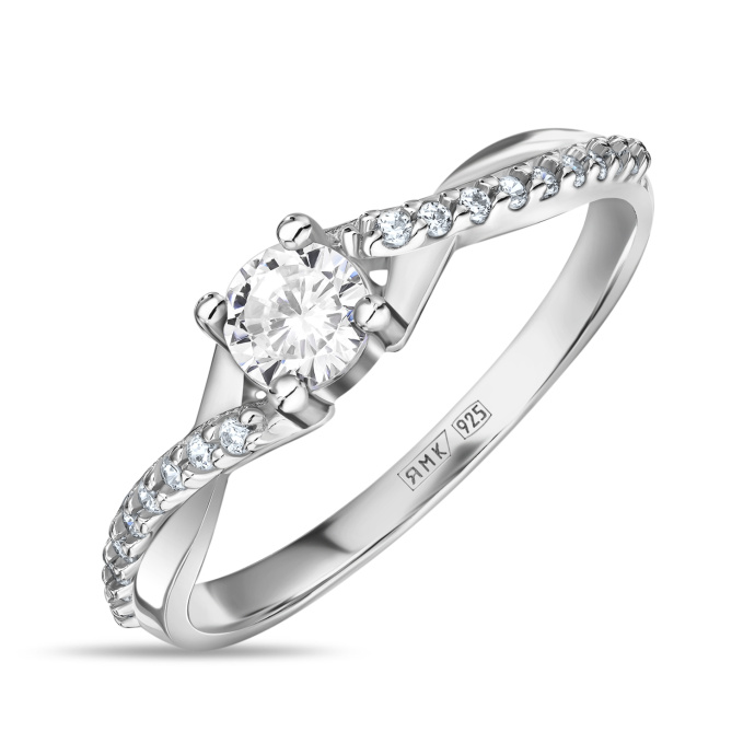 Кольцо с фианитами - фото 1