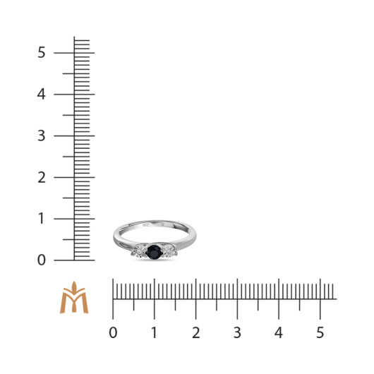 Кольцо с бриллиантами и цветными сапфирами