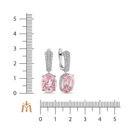 Серьги с морганитами и бриллиантами
