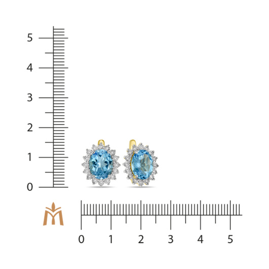 Серьги с топазами и бриллиантами