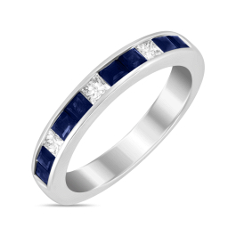 Кольцо с бриллиантами и сапфирами