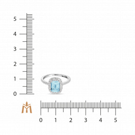Кольцо с аквамарином и бриллиантами