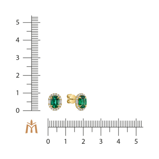 Серьги с бриллиантами и изумрудами