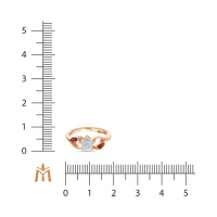 Кольцо с гранатами и фианитом - фото 2