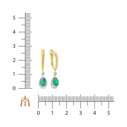 Серьги с агатами и бриллиантами